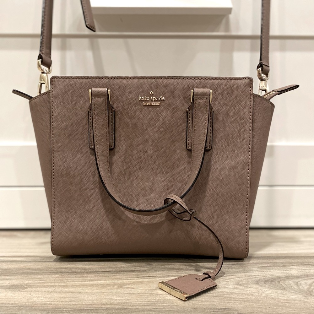 Kate Spade “Cameron Street Satchel”- Taupe / Tan